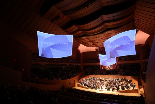 video screens inside hall