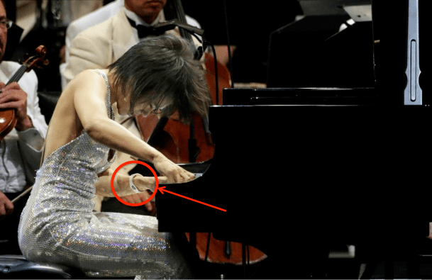 Yuja Wang with bracelet hi-lited